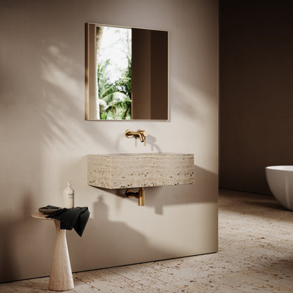 Calla Travertine Stone Wall Mounted Basin 700mm
