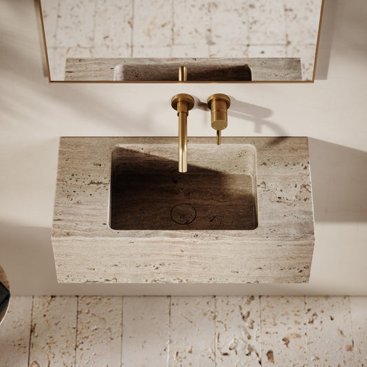 Calla Travertine Stone Wall Mounted Basin 700mm