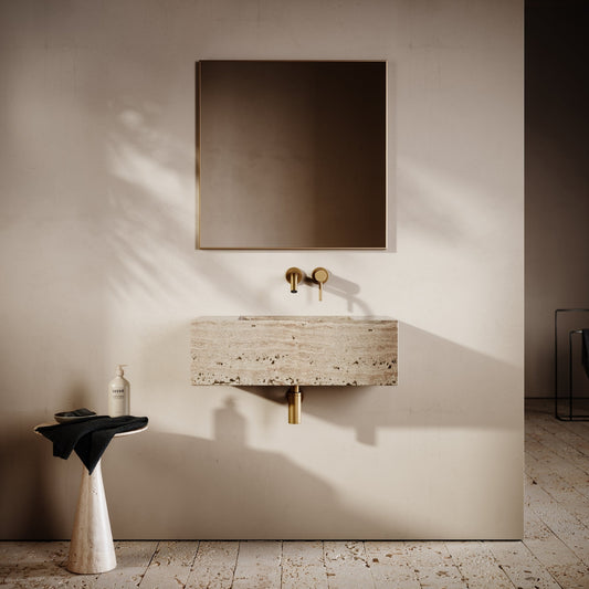 Calla Travertine Stone Wall Mounted Basin 700mm