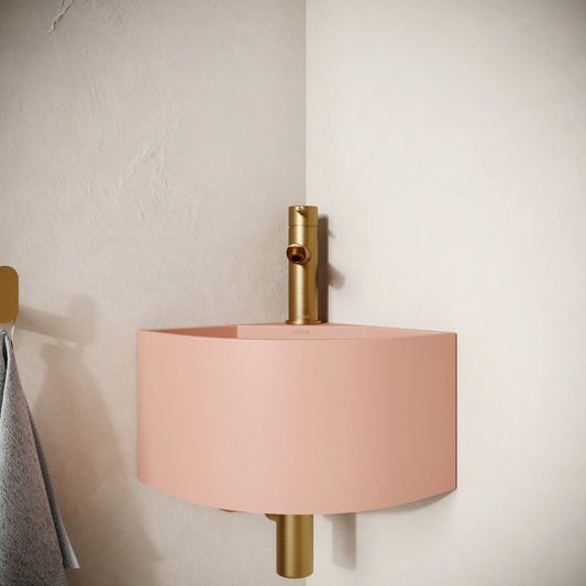 Cantiera Blush Concrete Wall Hung Corner Basin 300mm