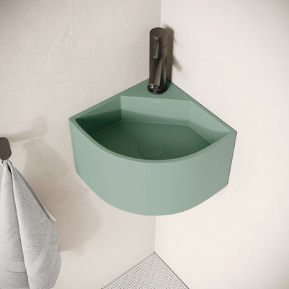 Cantiera Seafoam Concrete Wall Hung Corner Basin 300mm