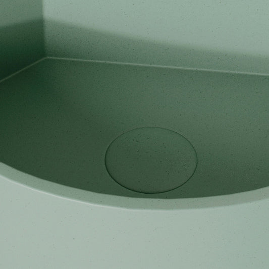 Cantiera Seafoam Concrete Wall Hung Corner Basin 300mm