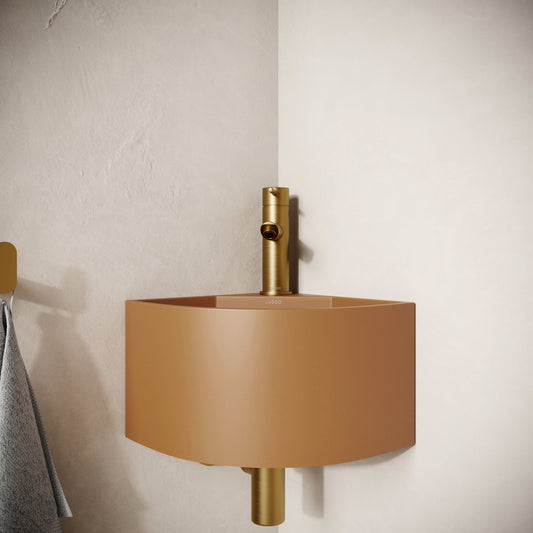 Cantiera Sienna Concrete Wall Hung Corner Basin 300mm