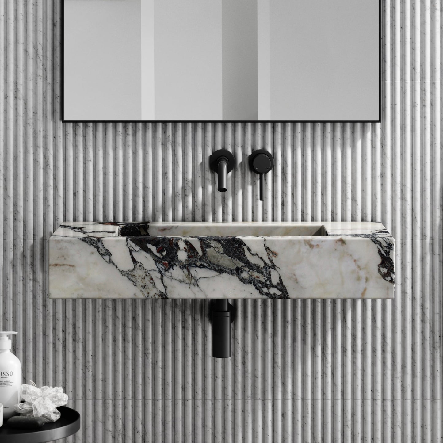 Capri Calacatta Viola Marble Wall Mounted Basin 800mm