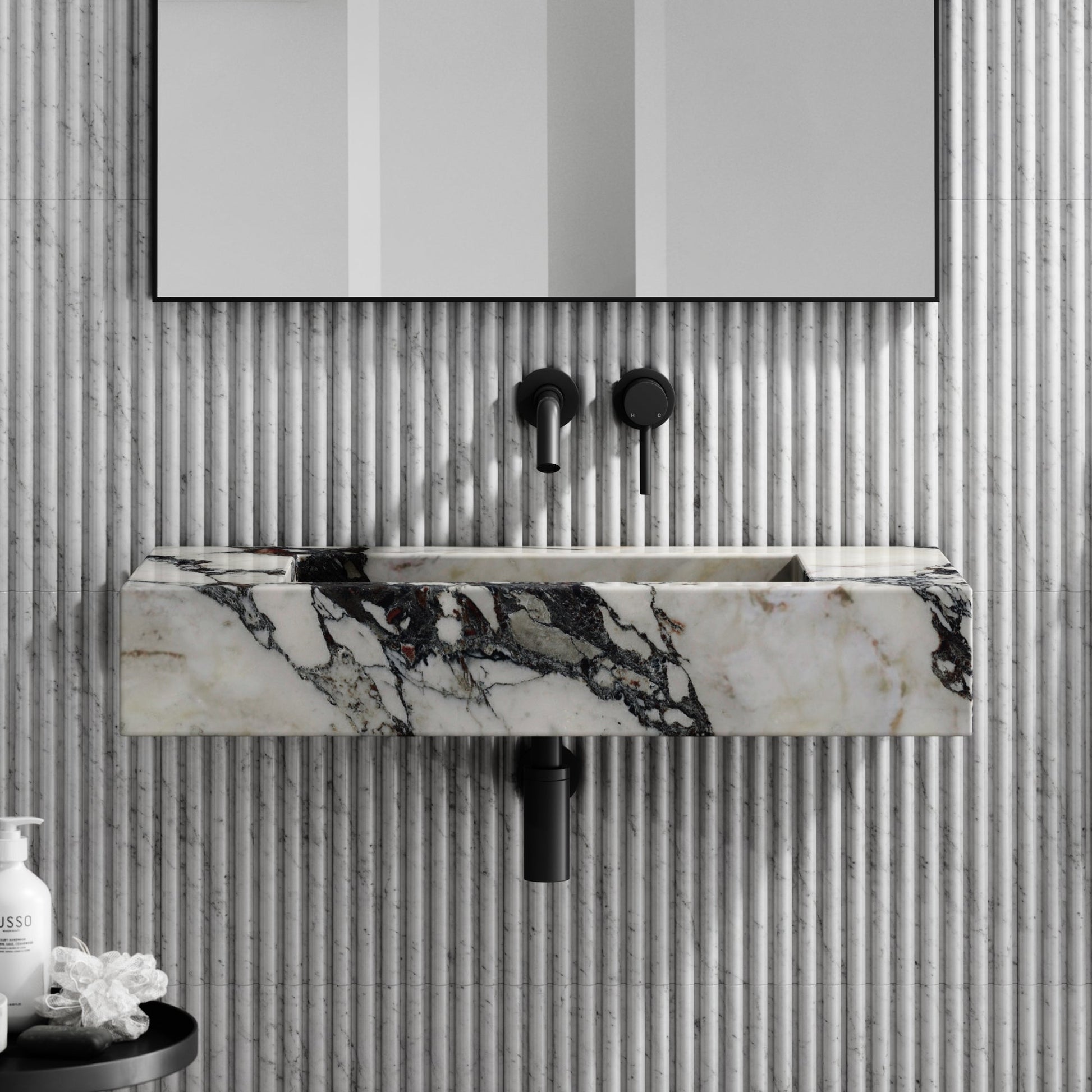 Capri Calacatta Viola Marble Wall Mounted Basin 800mm