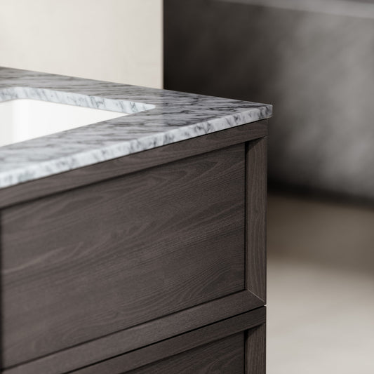 Capri Grey Oak Carrara Marble Vanity Unit 1200mm
