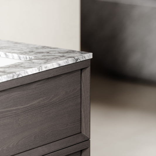 Capri Grey Oak Carrara Marble Vanity Unit 800mm