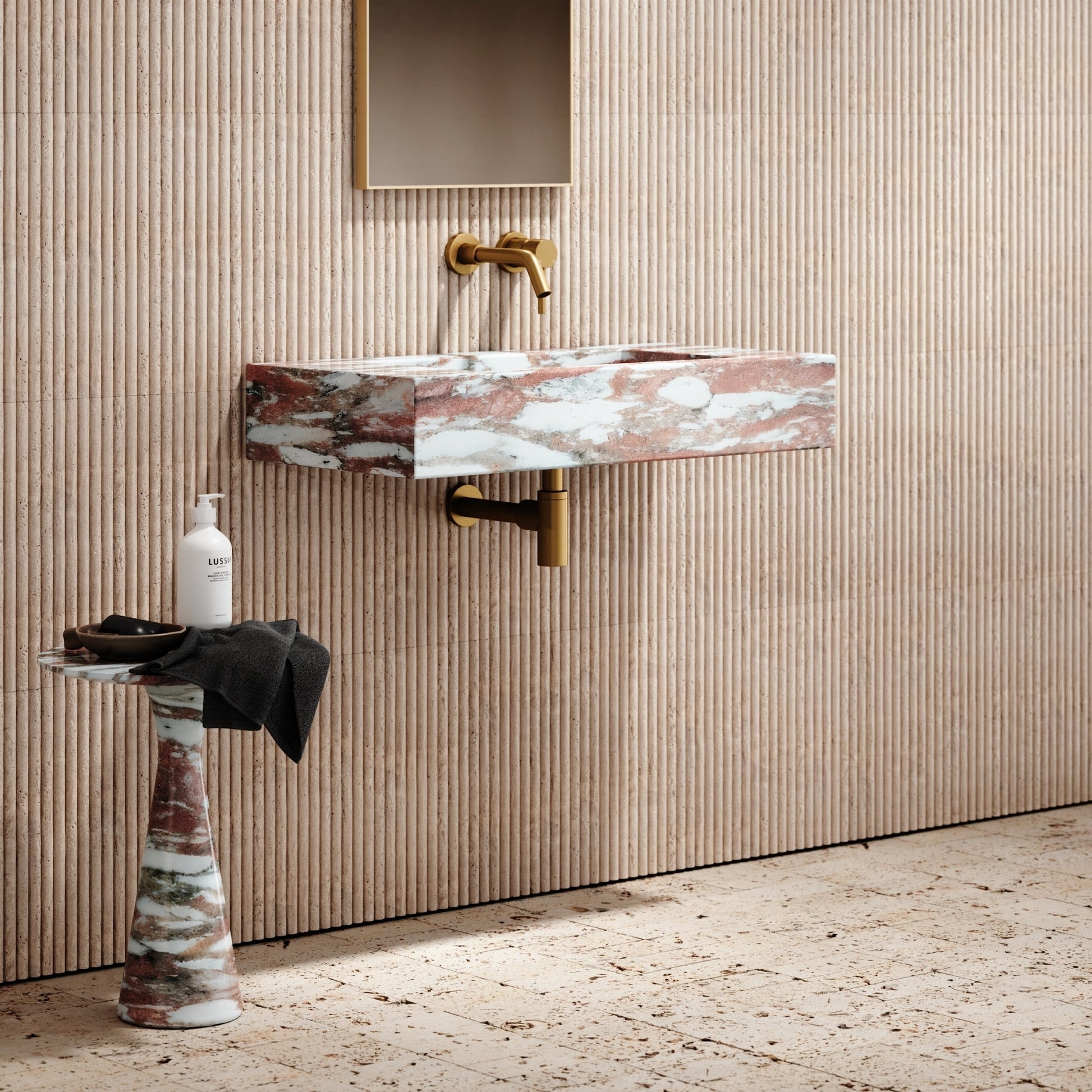 Capri Rosa Norwegian Marble Wall Mounted Basin 800mm