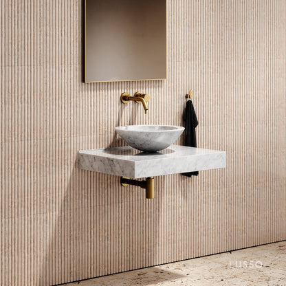 Carrara Marble Countertop Basin Shelf 660mm