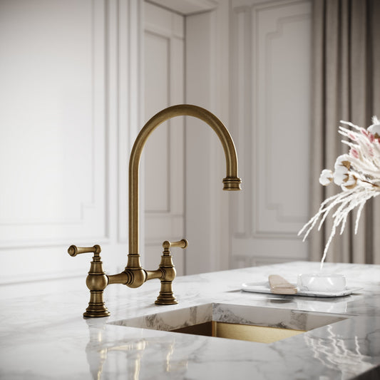 Celeste 2-hole Traditional Kitchen Tap Aged Bronze