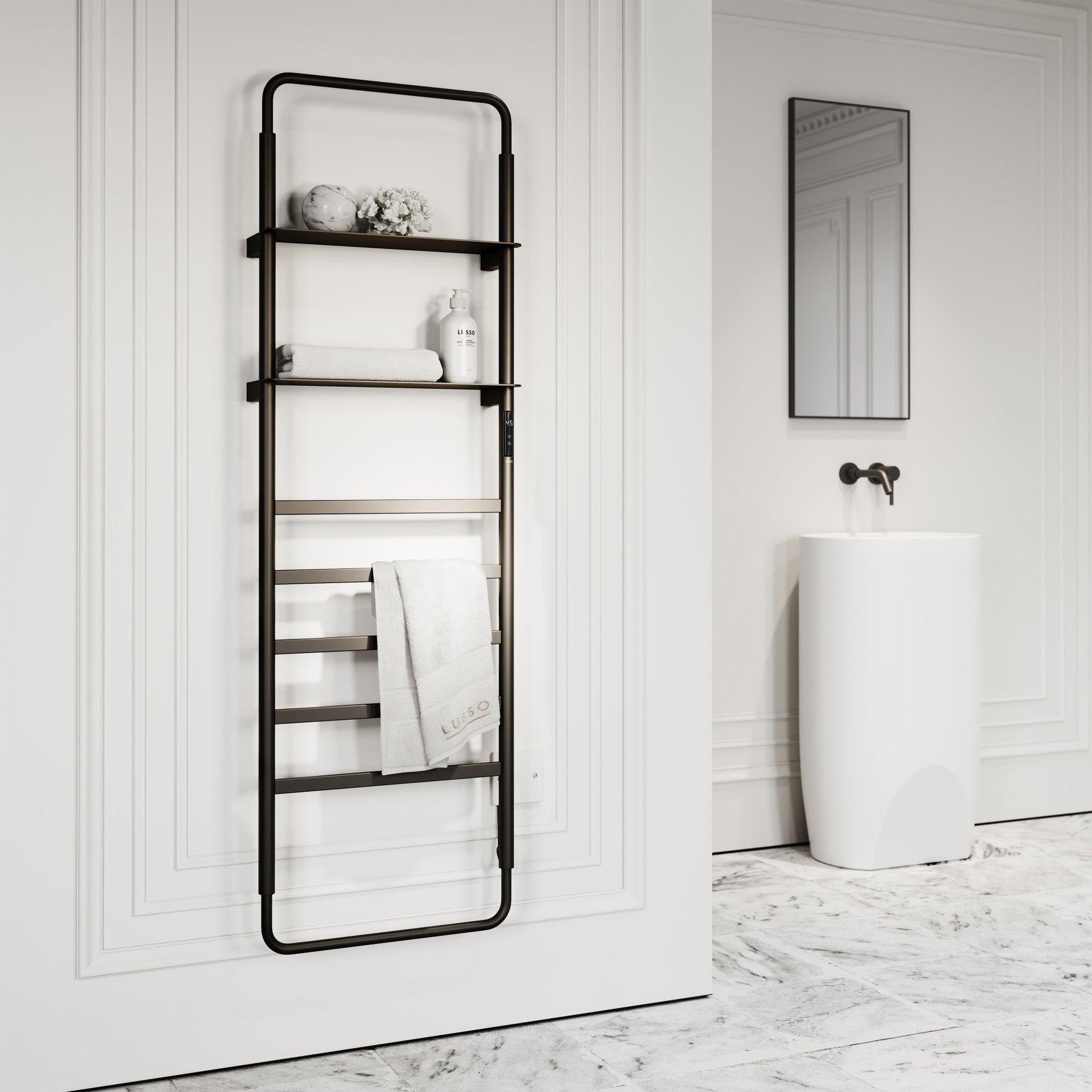 Celsius Matte Black Electric Heated Towel Warmer