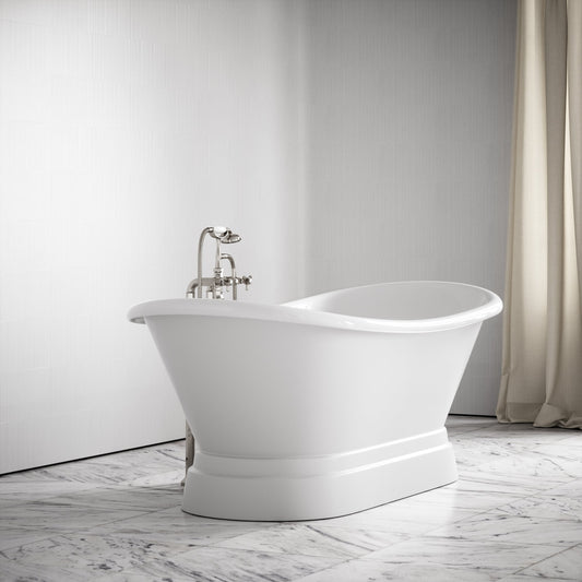 Charsley Primed White Freestanding Roll Top Cast Iron Bath 1500mm