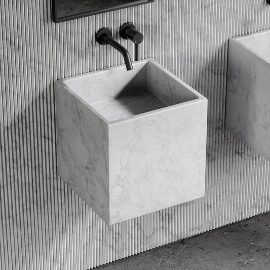 Cino Carrara Marble Wall Hung Basin 400mm