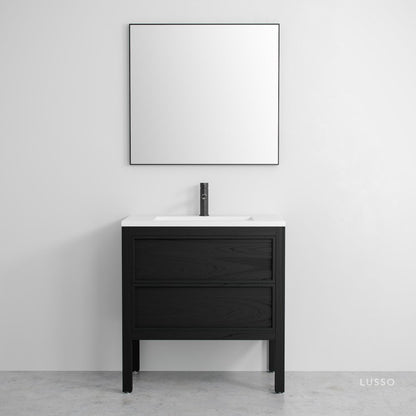Claridge Black Oak Vanity Unit with Stone Basin 800mm