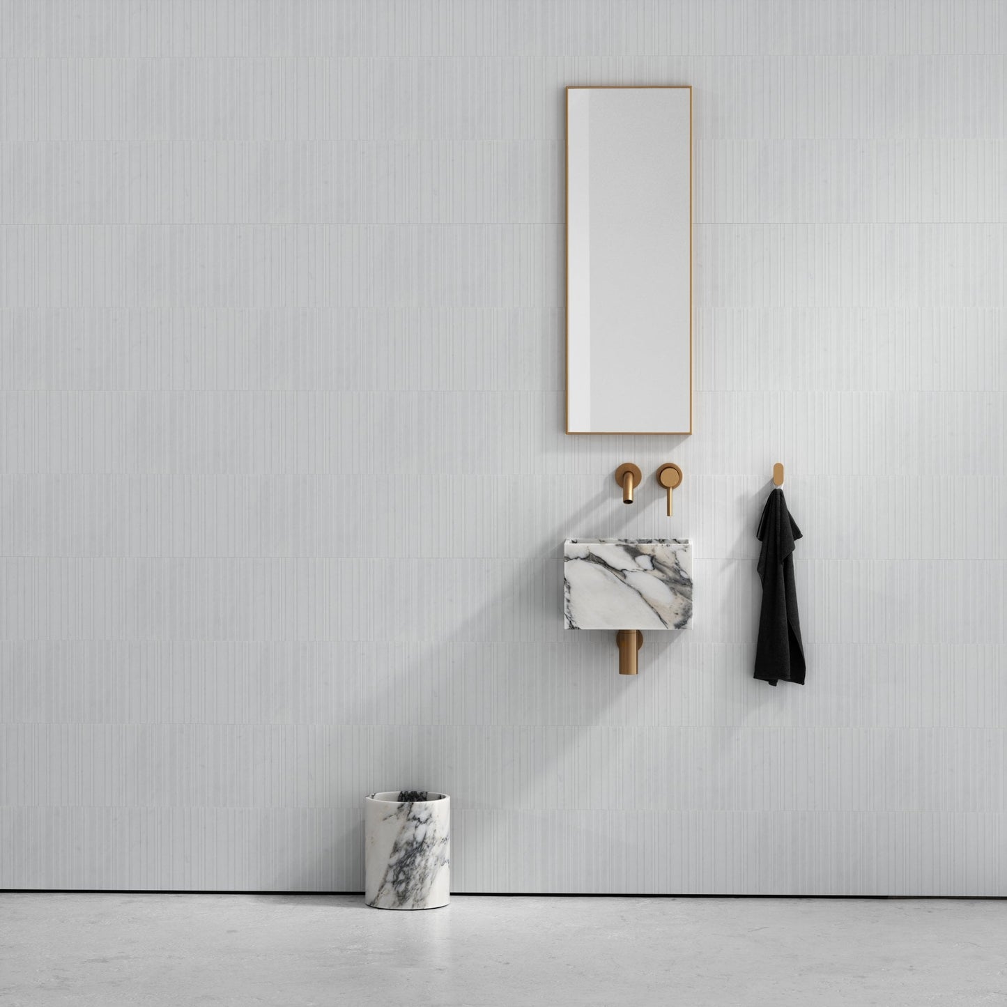Cliche Arabescato Marble Bathroom Bin