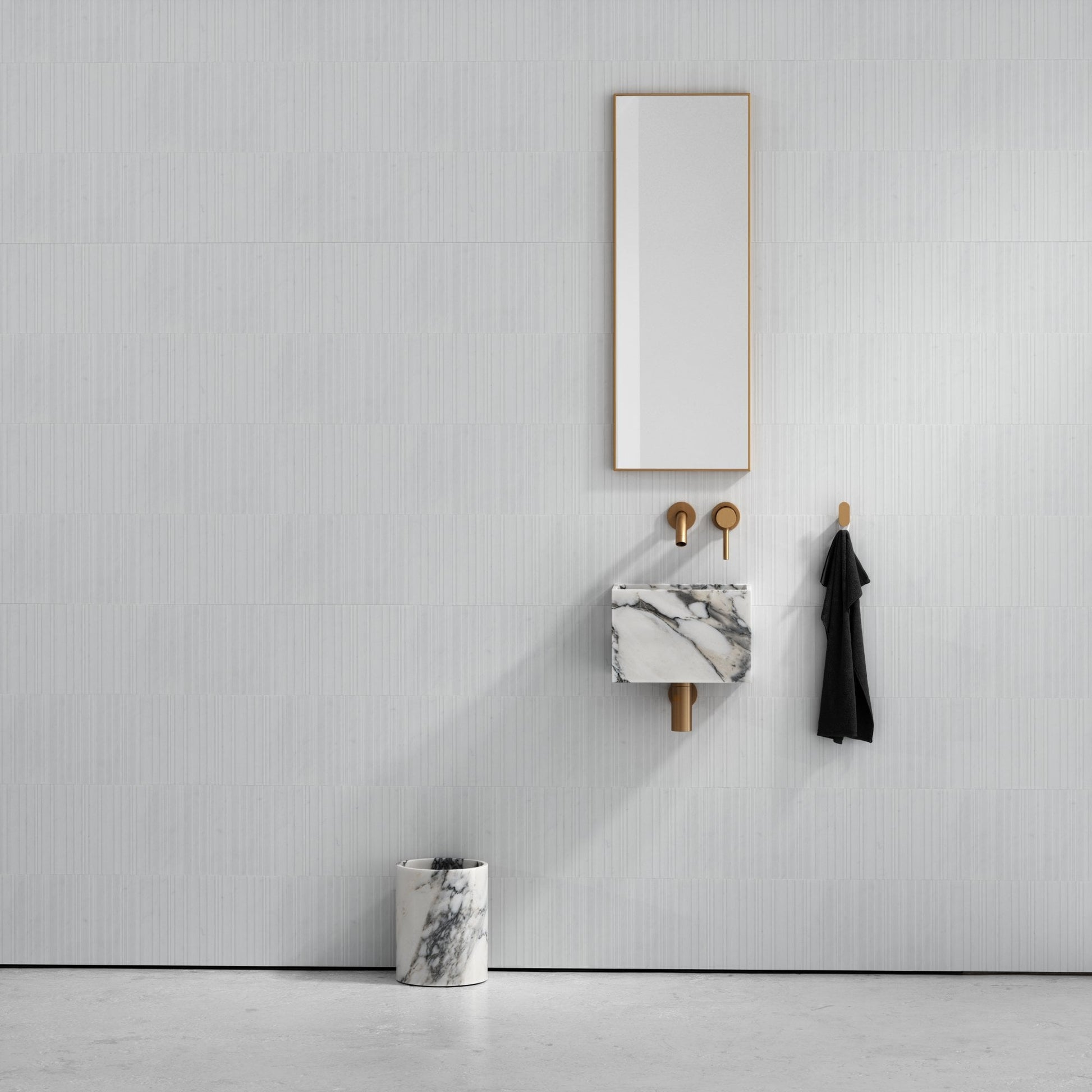 Cliche Arabescato Marble Bathroom Bin