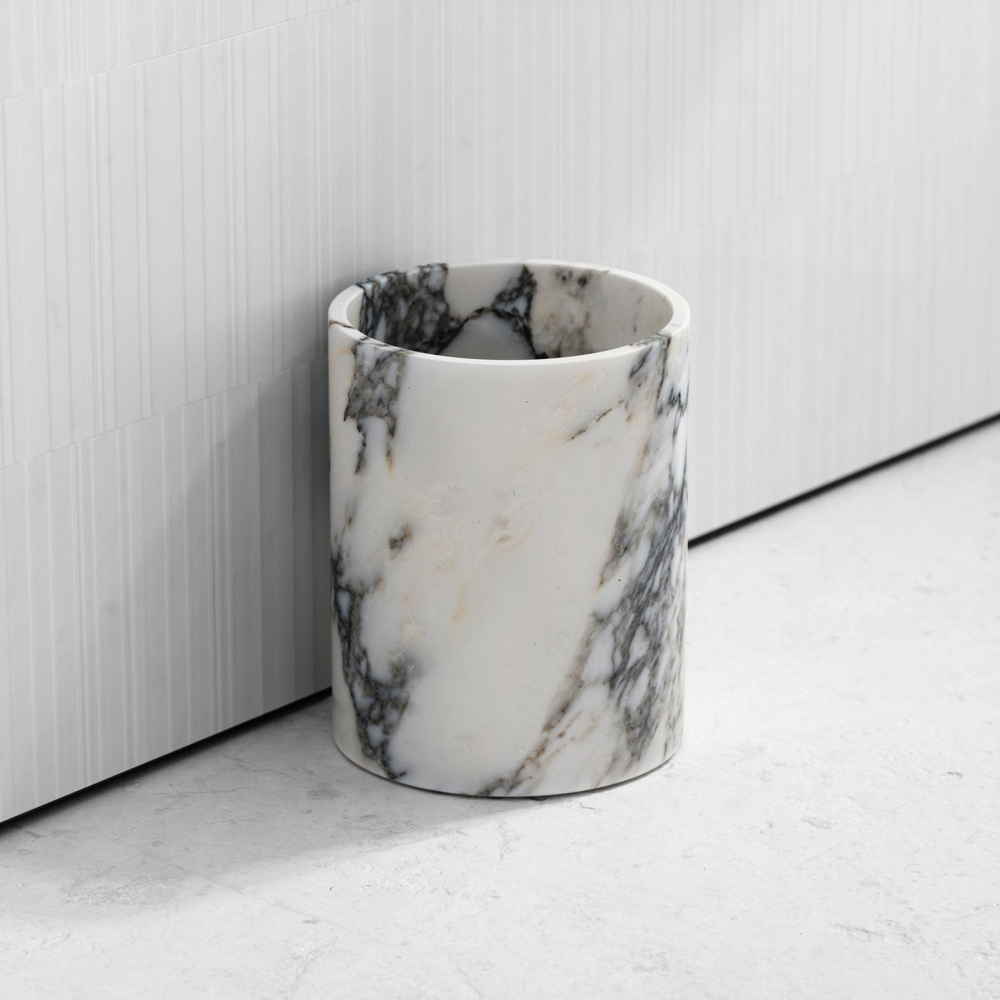 Cliche Arabescato Marble Bathroom Bin