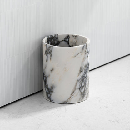 Cliche Arabescato Marble Bathroom Bin
