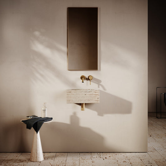 Coco Travertine Stone Wall Mounted Basin 400mm
