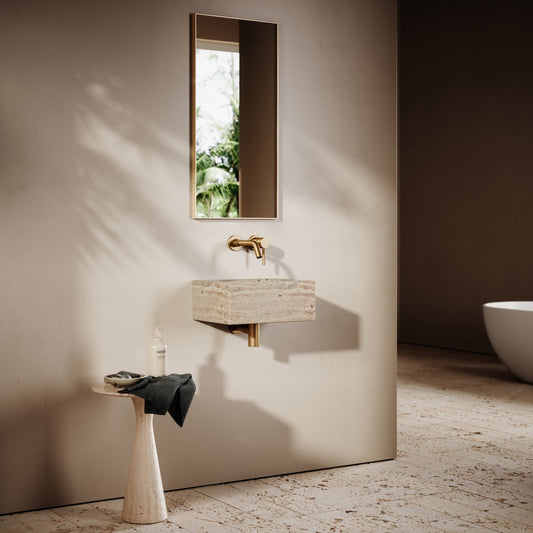 Coco Travertine Stone Wall Mounted Basin 400mm