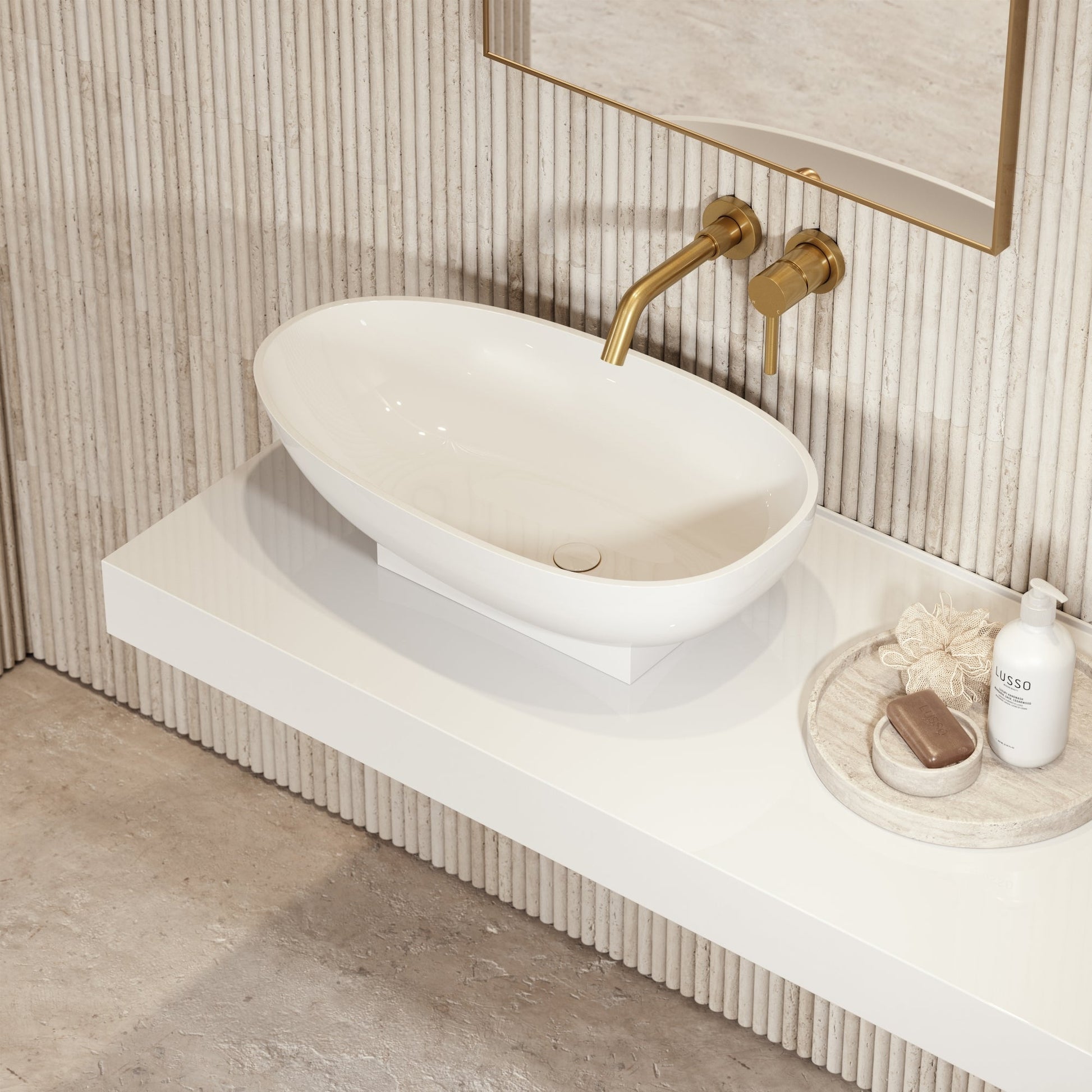 Cocoon Countertop Stone Basin 600mm
