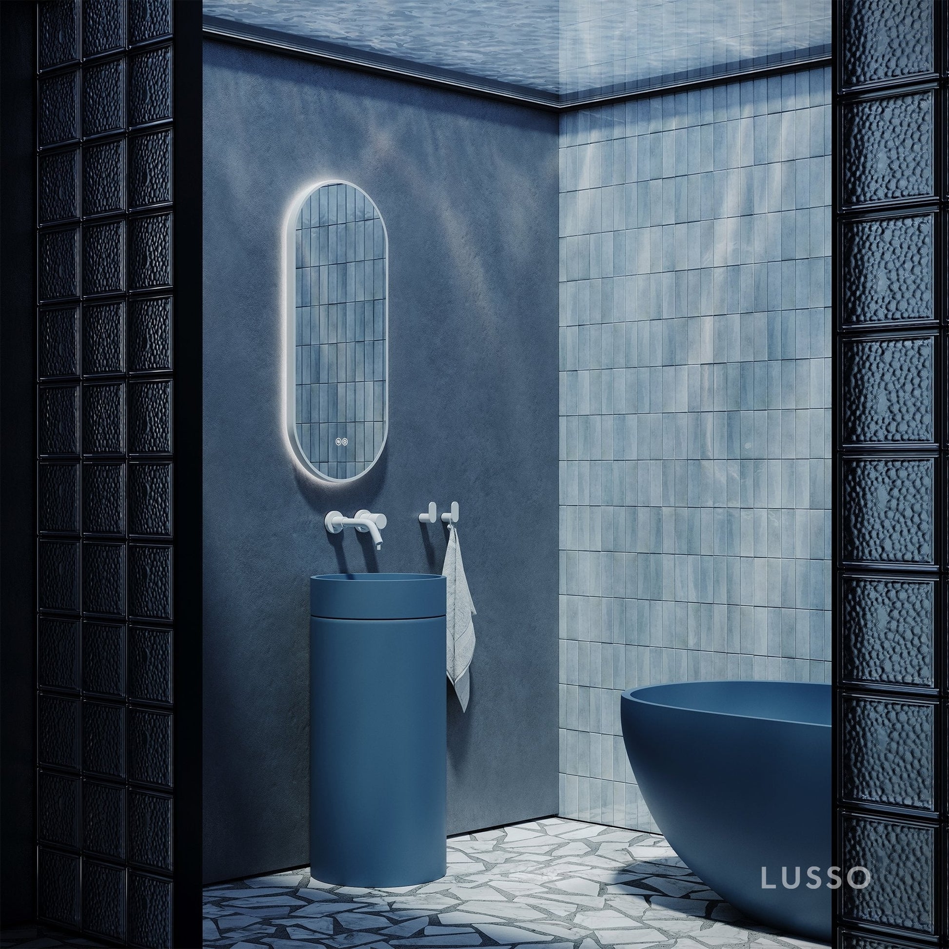 Colonna Azure Concrete Freestanding Basin 400mm