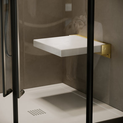 Comfort Brushed Gold Folding Shower Seat