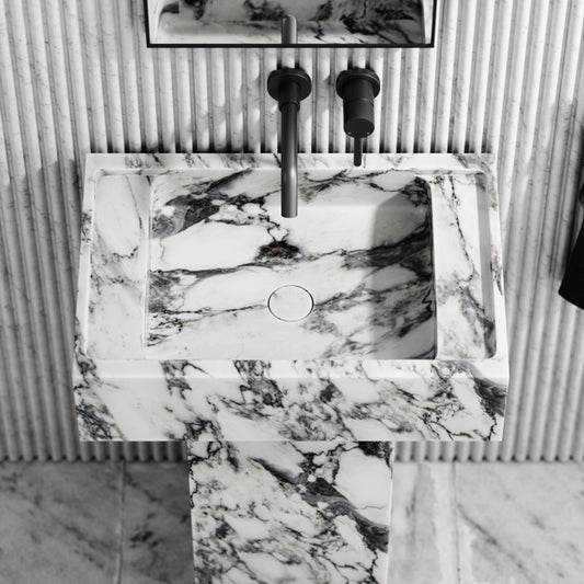 Concerto Arabescato Marble Pedestal Basin 600mm