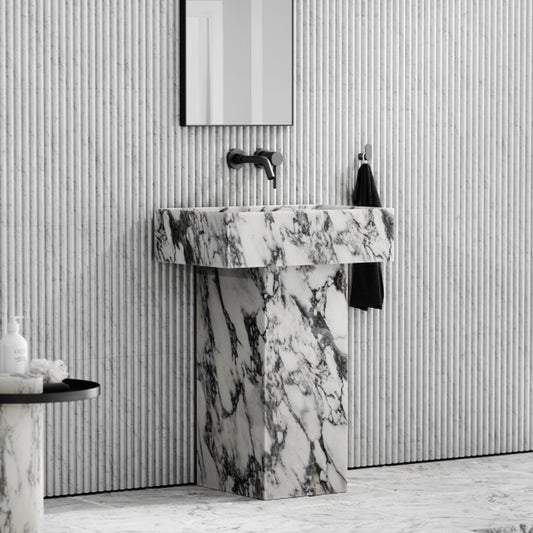 Concerto Arabescato Marble Pedestal Basin 600mm