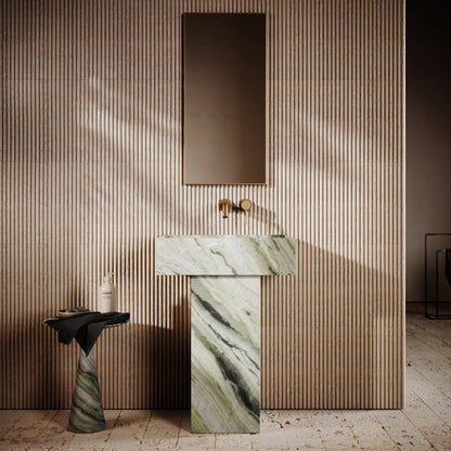 Concerto Jade Green Marble Pedestal Basin 600mm