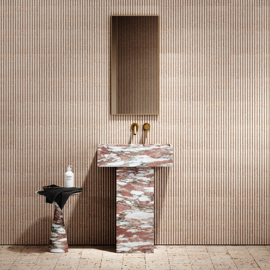 Concerto Rosa Norwegian Marble Pedestal Basin 600mm