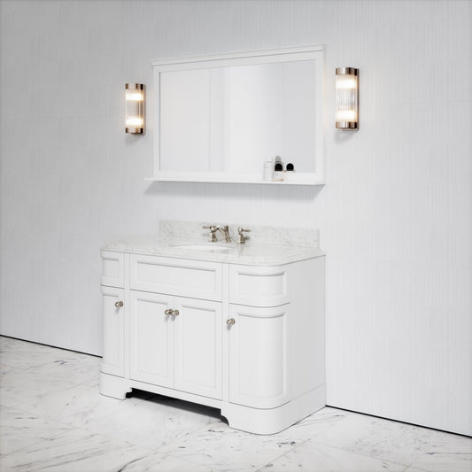 Connaught Carrara Marble Floorstanding Vanity Unit (Primed White) 1200mm
