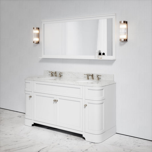 Connaught Carrara Marble Floorstanding Vanity Unit (Primed White) 1600mm