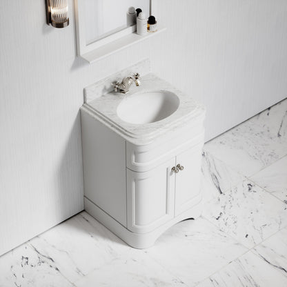 Connaught Carrara Marble Floorstanding Vanity Unit (Primed White) 600mm