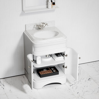 Connaught Carrara Marble Floorstanding Vanity Unit (Primed White) 600mm