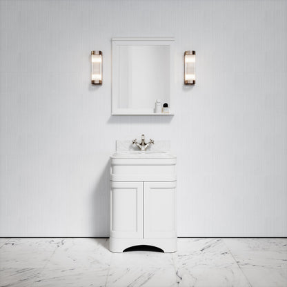 Connaught Carrara Marble Floorstanding Vanity Unit (Primed White) 600mm