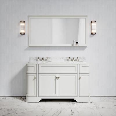 Connaught Matte Cream Carrara Marble Floorstanding Vanity Unit 1400mm