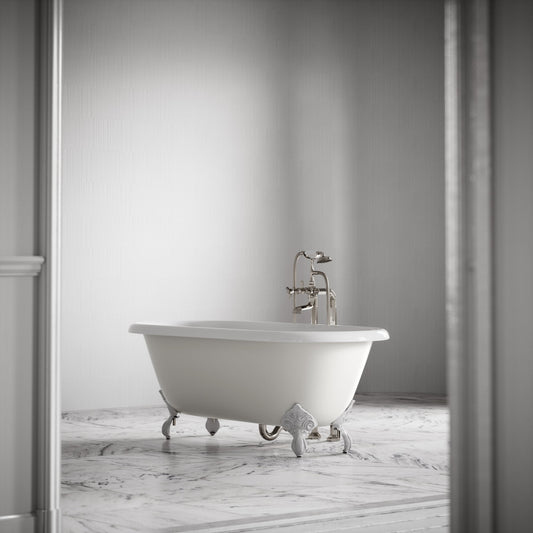 Connaught Matte Cream Freestanding Roll Top Cast Iron Bath 1675mm
