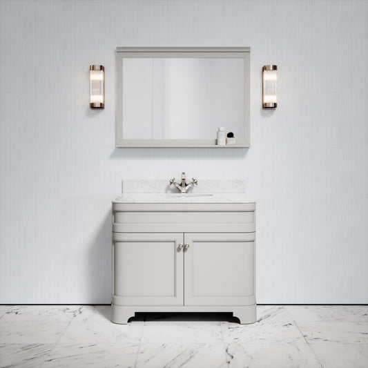 Connaught Matte Stone Carrara Marble Floorstanding Vanity Unit 1000mm