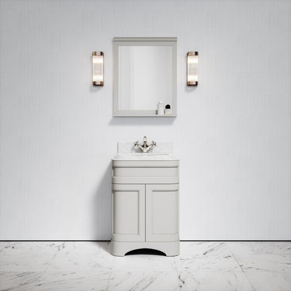 Connaught Matte Stone Carrara Marble Floorstanding Vanity Unit 600mm