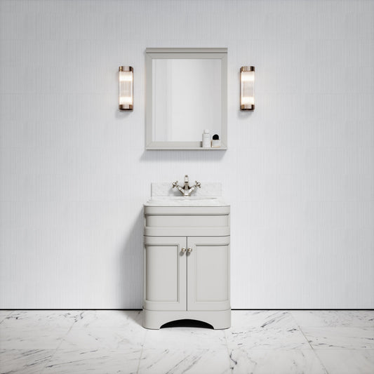 Connaught Matte Stone Carrara Marble Floorstanding Vanity Unit 600mm