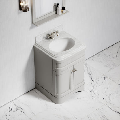 Connaught Matte Stone Carrara Marble Floorstanding Vanity Unit 600mm