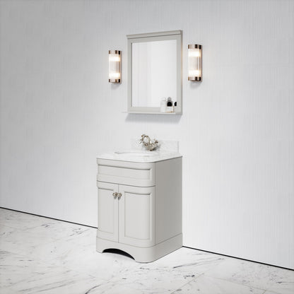 Connaught Matte Stone Carrara Marble Floorstanding Vanity Unit 600mm
