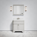 Connaught Matte Stone Carrara Marble Floorstanding Vanity Unit 800mm