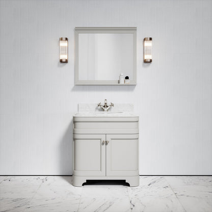 Connaught Matte Stone Carrara Marble Floorstanding Vanity Unit 800mm