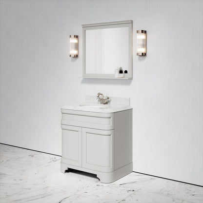 Connaught Matte Stone Carrara Marble Floorstanding Vanity Unit 800mm