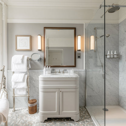 Connaught Matte Stone Carrara Marble Floorstanding Vanity Unit 800mm