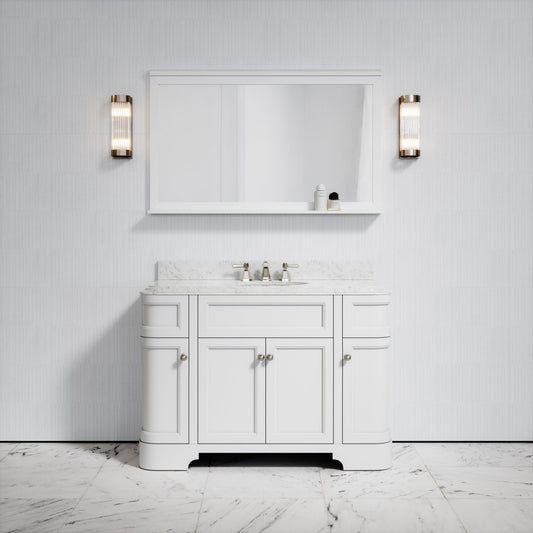 Connaught Matte White Carrara Marble Floorstanding Vanity Unit 1200mm