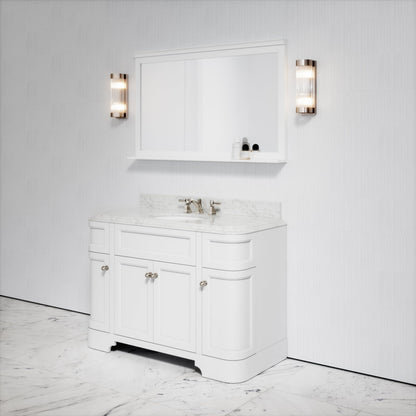 Connaught Matte White Carrara Marble Floorstanding Vanity Unit 1200mm