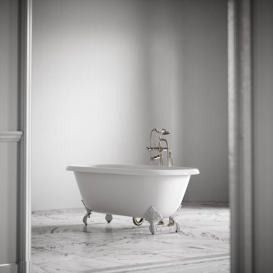 Connaught Matte White Freestanding Roll Top Cast Iron Bath 1675mm